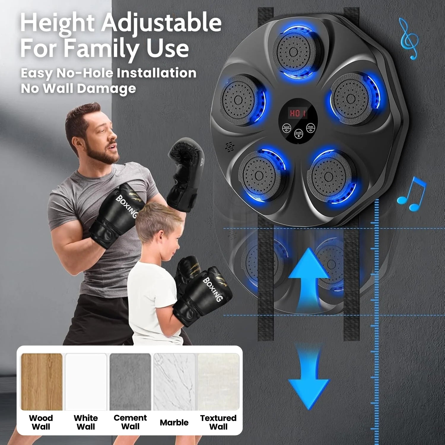 Music Boxing Machine V1 + Free Boxing Gloves