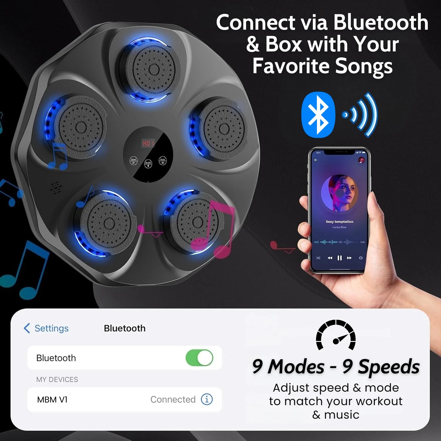 Music Boxing Machine + Free Boxing Gloves